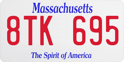 MA license plate 8TK695