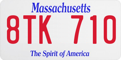 MA license plate 8TK710