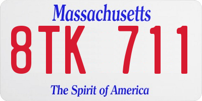 MA license plate 8TK711