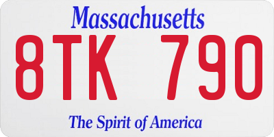 MA license plate 8TK790