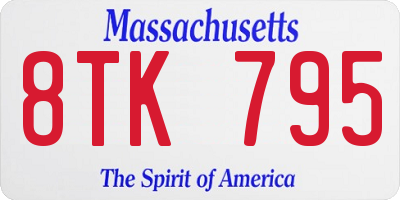 MA license plate 8TK795