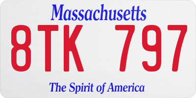 MA license plate 8TK797