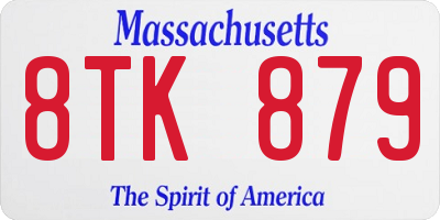 MA license plate 8TK879