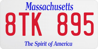 MA license plate 8TK895