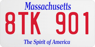MA license plate 8TK901