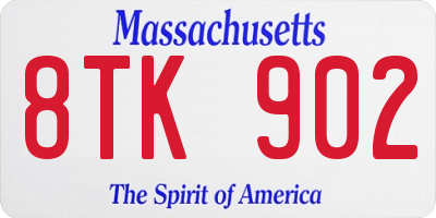 MA license plate 8TK902
