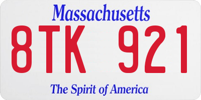 MA license plate 8TK921