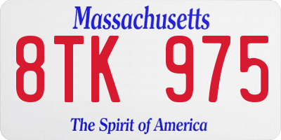 MA license plate 8TK975