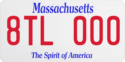 MA license plate 8TL000