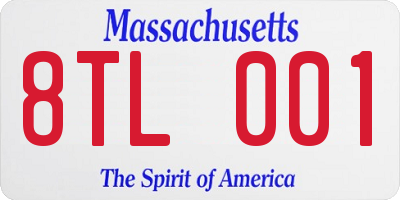 MA license plate 8TL001