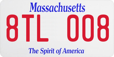 MA license plate 8TL008