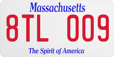 MA license plate 8TL009