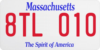 MA license plate 8TL010