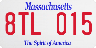 MA license plate 8TL015