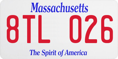 MA license plate 8TL026