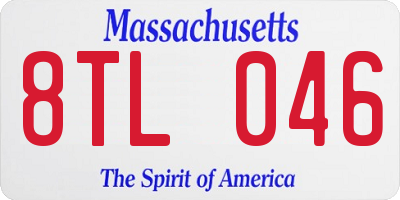 MA license plate 8TL046