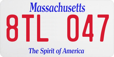 MA license plate 8TL047