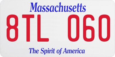 MA license plate 8TL060
