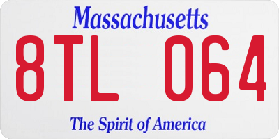 MA license plate 8TL064