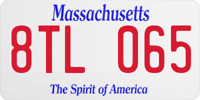 MA license plate 8TL065