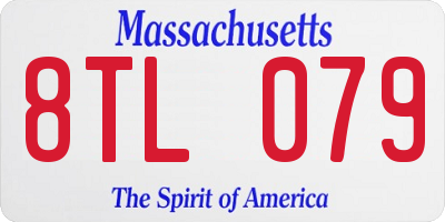 MA license plate 8TL079