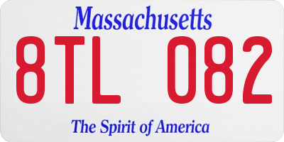 MA license plate 8TL082