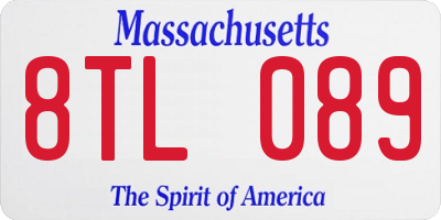 MA license plate 8TL089