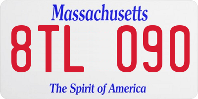 MA license plate 8TL090