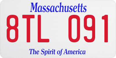 MA license plate 8TL091