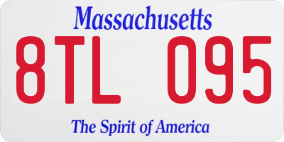 MA license plate 8TL095