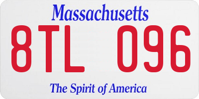 MA license plate 8TL096