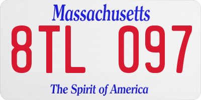MA license plate 8TL097