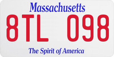 MA license plate 8TL098