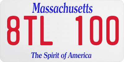MA license plate 8TL100
