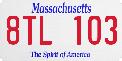 MA license plate 8TL103