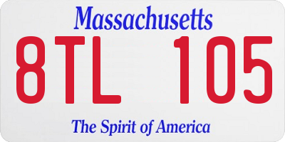 MA license plate 8TL105