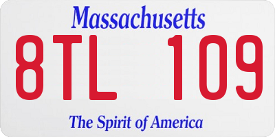 MA license plate 8TL109