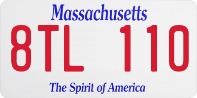 MA license plate 8TL110