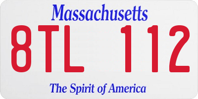 MA license plate 8TL112