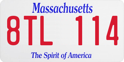 MA license plate 8TL114