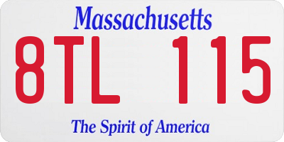 MA license plate 8TL115