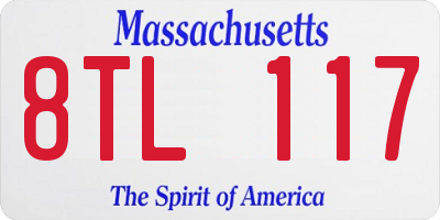 MA license plate 8TL117