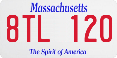 MA license plate 8TL120