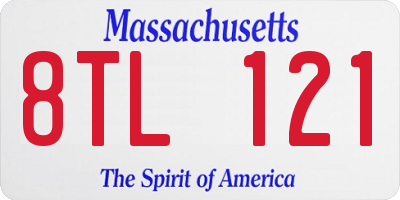 MA license plate 8TL121