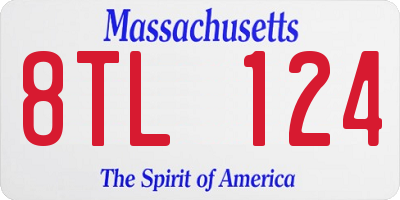 MA license plate 8TL124