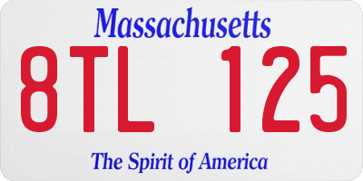 MA license plate 8TL125