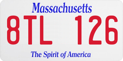 MA license plate 8TL126