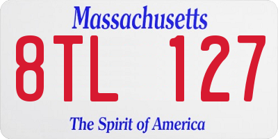 MA license plate 8TL127