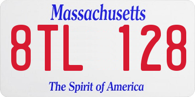 MA license plate 8TL128