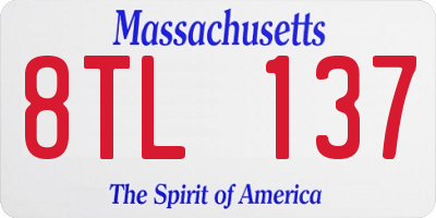MA license plate 8TL137
